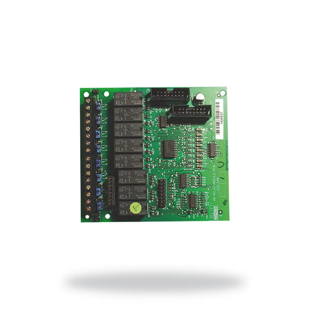 Honeywell 8-way input / output card. Provides up to 8 configurable relay outputs or up to 4 command inputs and 4 outputs