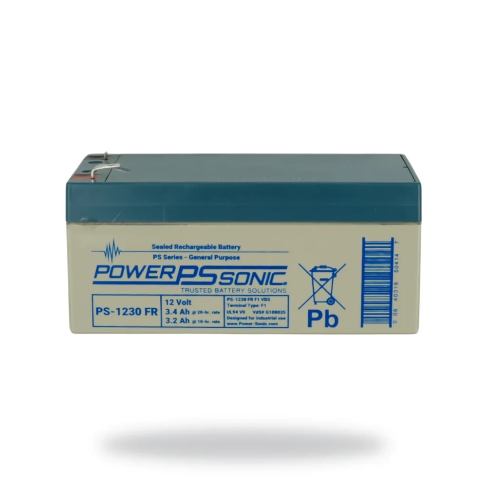 Power Sonic Battery 3.4Ah - 12V Flame Retardant Used in Xenex 8 zone & FP595 8 zone panels