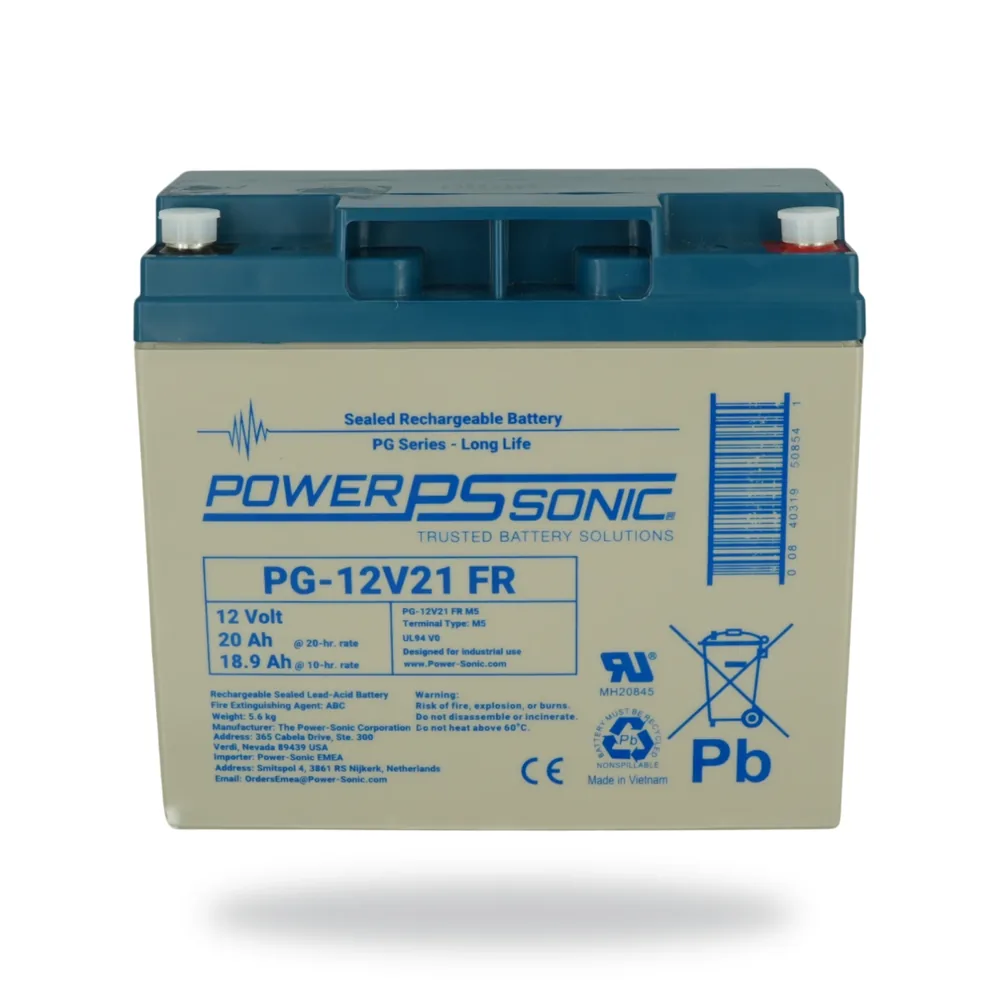 Power Sonic Battery 21Ah - 12V Flame Retardant Used in Vigilon & Sentri4 panels