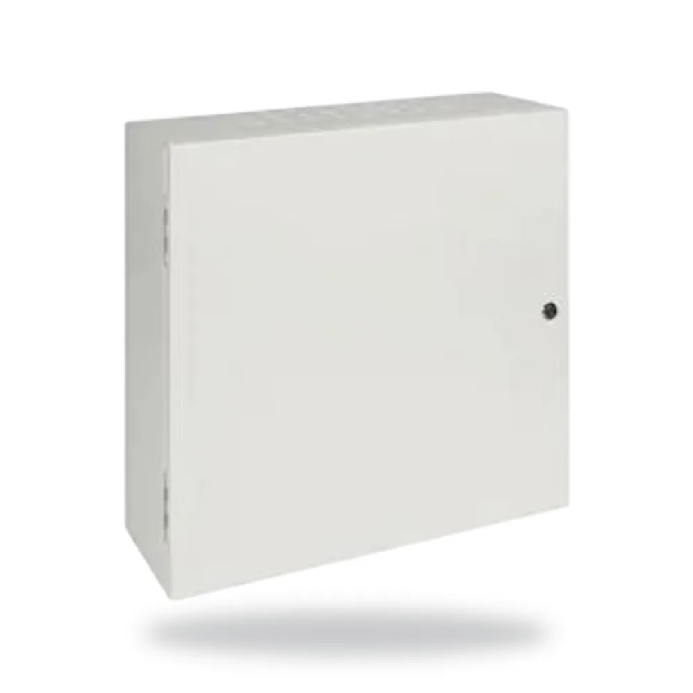 Morley-IAS Sounder booster PSU. Enclosure comprising 24Vdc PSU/Charger and single sounder circuit controller. 500 x 500 x 180