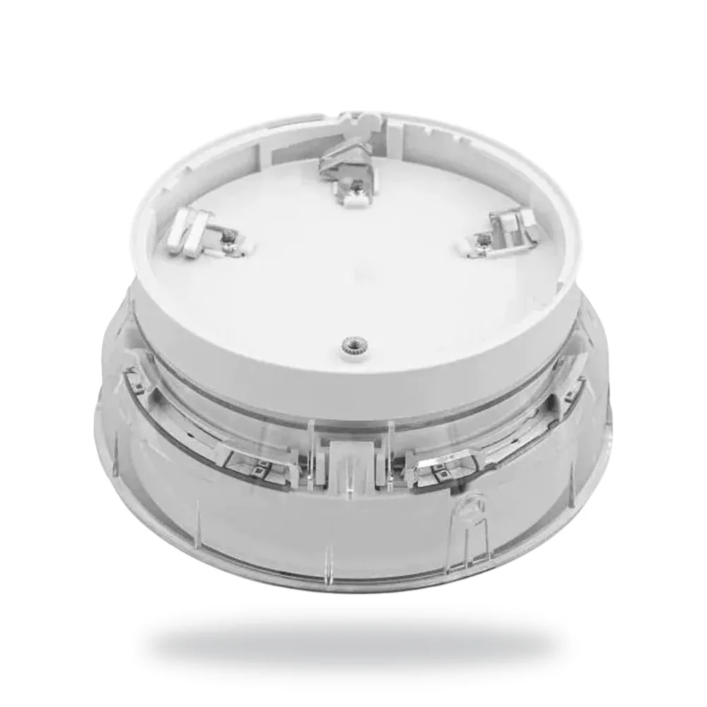 Morley-IAS Red Flash, Pure White Body, Clear Lens, c/w Isolator. Loop-powered EN54-23 C Category - Detector Base Strobe. EN54