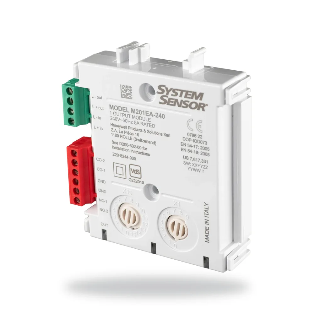 Morley-IAS Output control module System Sensor Protocol. 240V ac relay contact rating, no longer comes with an enclosure e.g.