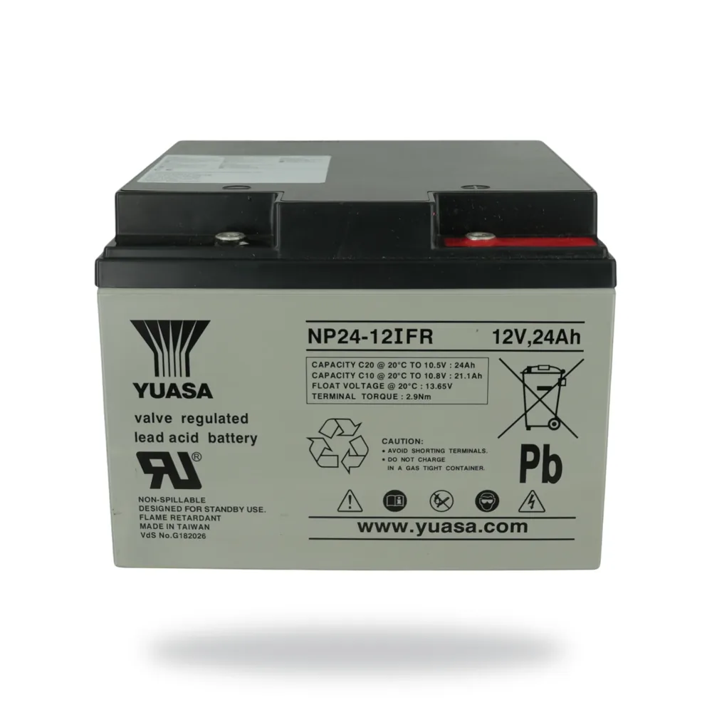 Power Sonic YUASA NP Battery 24 AH-12V Flame Retardant