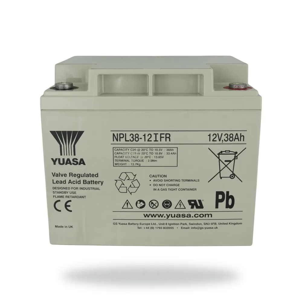 Power Sonic YUASA NP Battery 38 AH-12V Flame Retardant