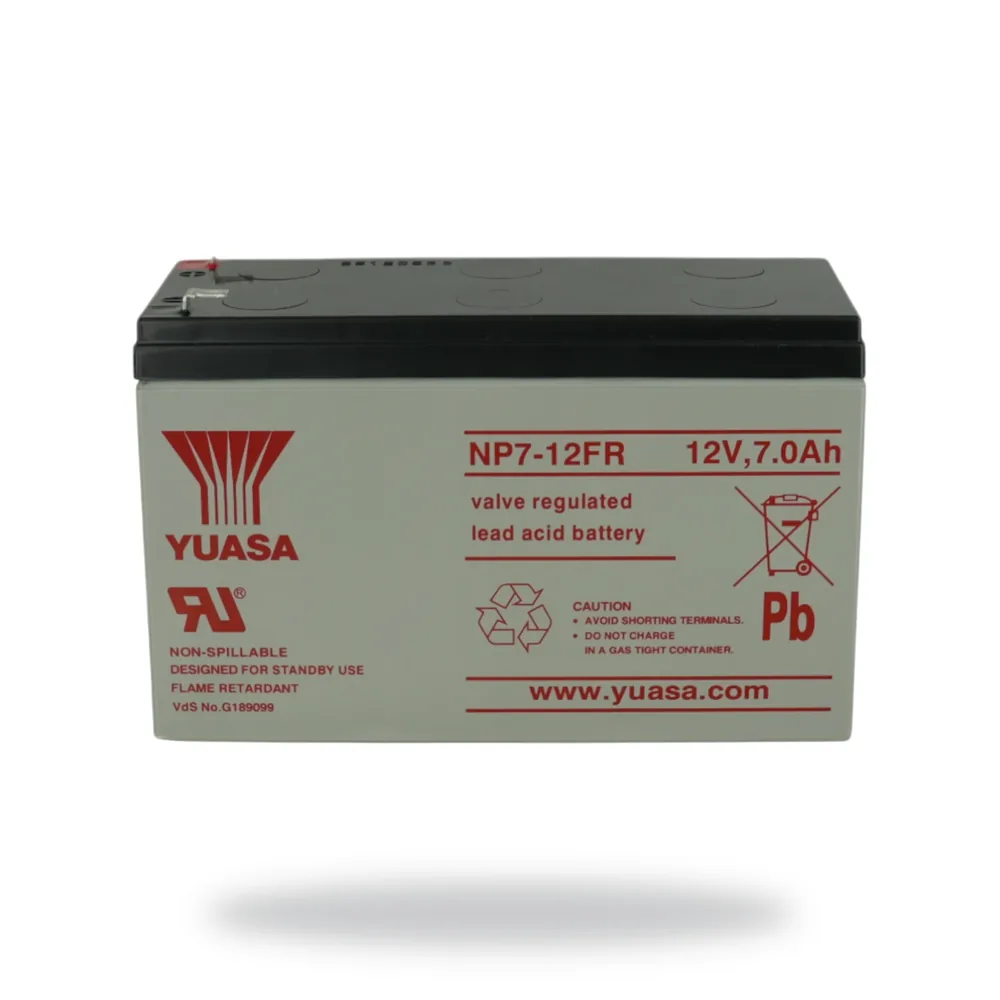 Power Sonic YUASA NP Battery 7 AH-12V Flame Retardant (Used in Horizon, DXc & ZXSe Panels)