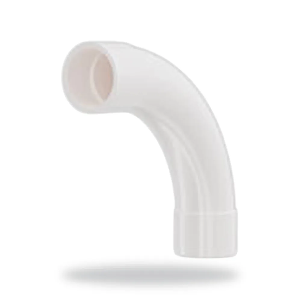 25mm ABS 90 Degree Slow Bend PK10 WHITE
