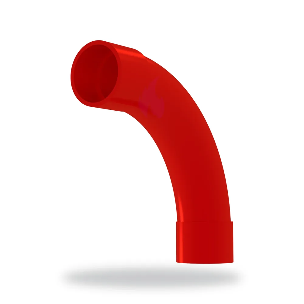 25mm ABS 90 Degree Slow Bend PK10 RED