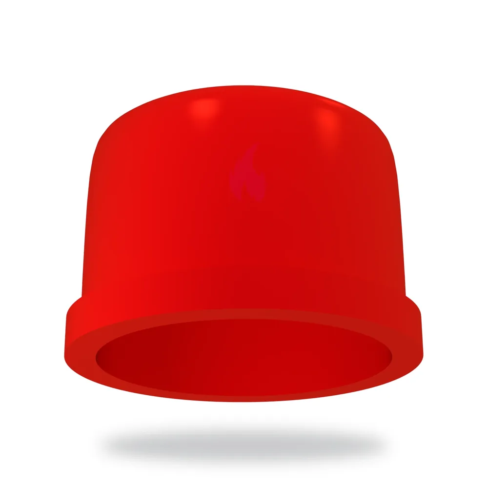 25mm ABS End Cap PK10 RED