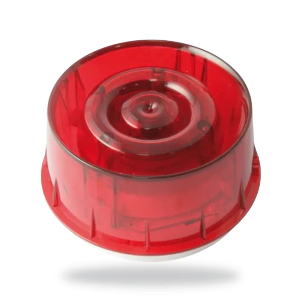 Morley-IAS Red Flash, Pure White Body, Red Lens, no Isolator. Wall Sounder - Addressable loop powered base sounder, EN54-3 ap
