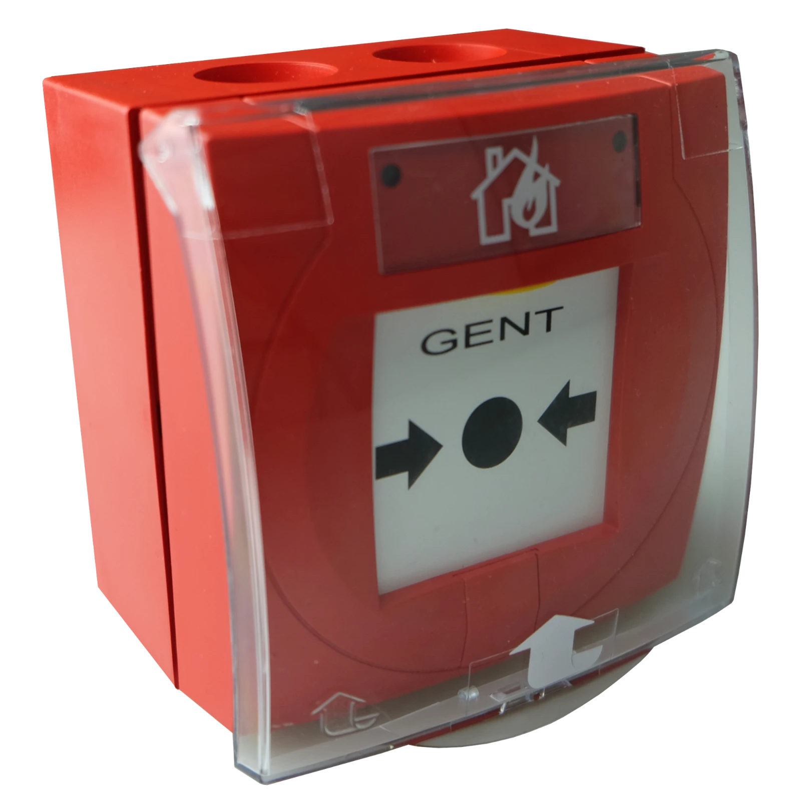 Gent Weatherproof Manual Call Point with red enclosure